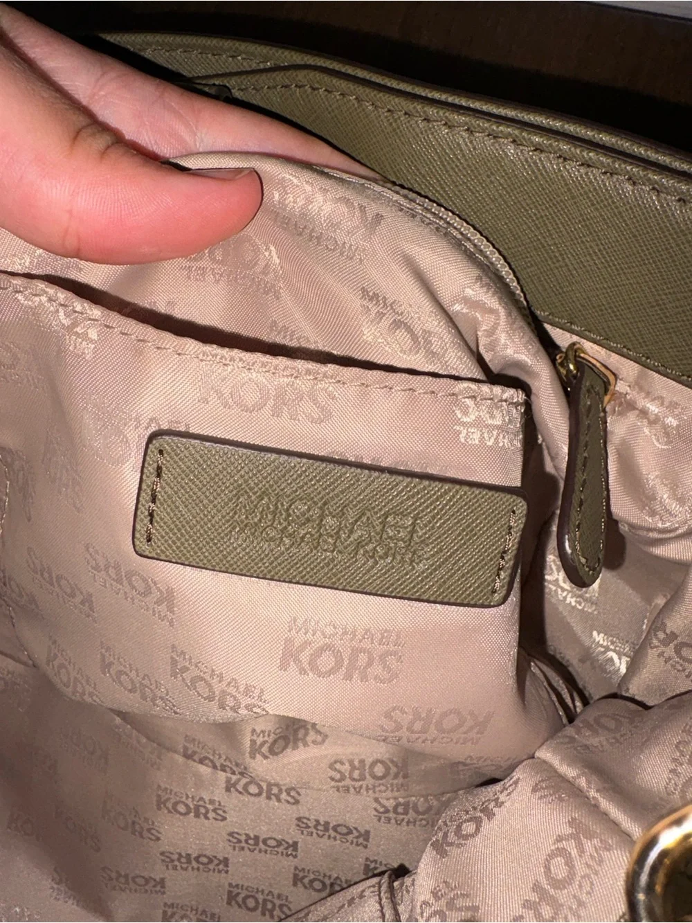 Michael Kors Olive Green Saffiano Leather Purse
